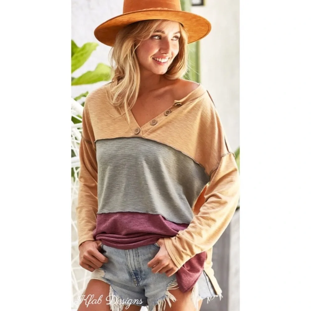 B52🧡❤️Flirty color block top in soft fabric perfect 4 transition!🧡❤️ - Picture 5 of 6